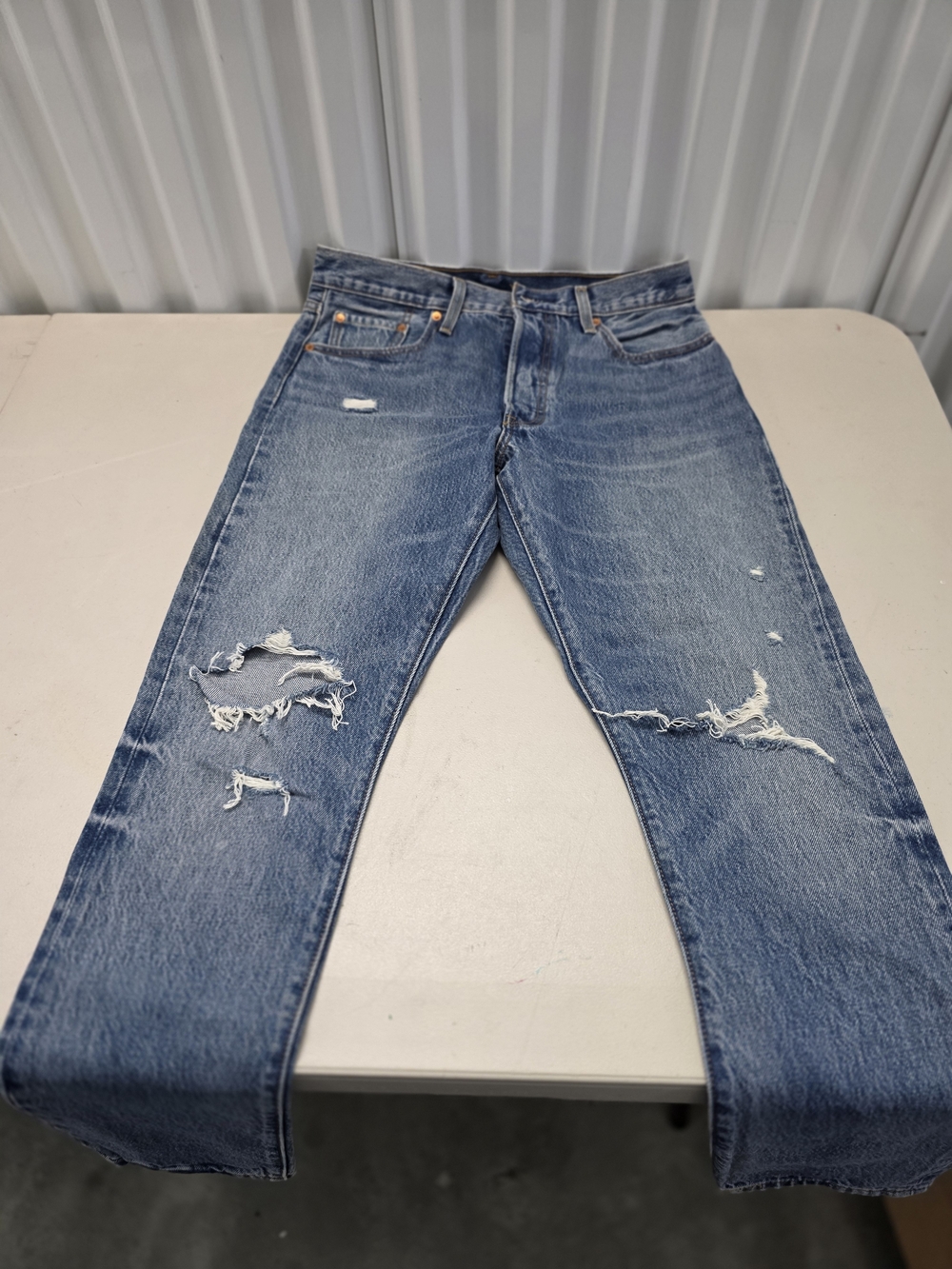 Levi's 501 S Button Fly Distressed Jeans Women's Size 29x30
